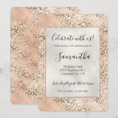 Roze Rose Blush Gold Leopard Animal Print Kaart (Voorkant / Achterkant)