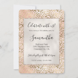 Roze Rose Blush Gold Leopard Animal Print Kaart
