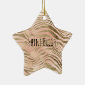 Roze Rose Blush Gold Leopard Zebra Animal Print Keramisch Ornament (Rechts)
