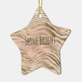 Roze Rose Blush Gold Leopard Zebra Animal Print Keramisch Ornament (Links)