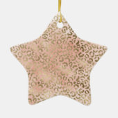 Roze Rose Blush Gold Leopard Zebra Animal Print Keramisch Ornament (Achterkant)