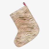 Roze Rose Blush Gold Zebra Animal Print Naam    Grote Kerstsok (Achterkant (Hangend))