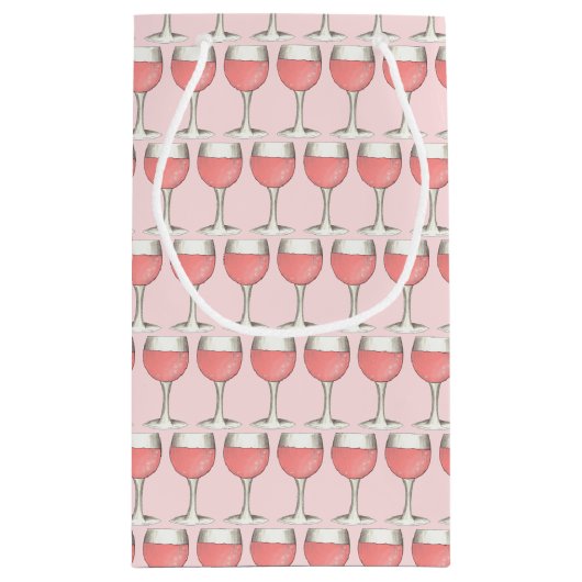 Roze Rosé Blush Wijn Glas Wijngaard Bruidscadeau Klein Cadeauzakje (Achterkant)