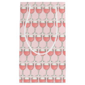 Roze Rosé Blush Wijn Glas Wijngaard Bruidscadeau Klein Cadeauzakje (Voorkant)