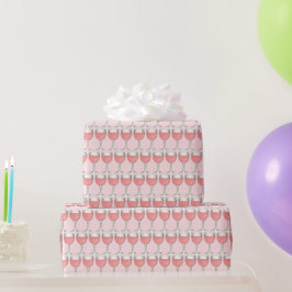 Roze Rosé Blush Wijn Glas Wijngaard Bruidsdiner Cadeaupapier