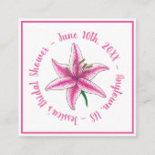 Roze Rosé Blush Wijnglas Bruiloft Vrijgezellenfees Informatiekaartje (Voorkant)