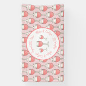 Roze Rosé Blush Wijnglas Bruiloft Vrijgezellenfees Spandoek (Verticaal)