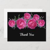 Roze Rose Boeket Bloemen Dank u Briefkaart (Voorkant / Achterkant)