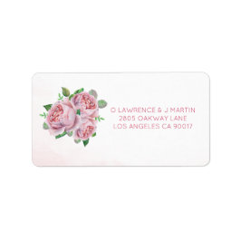 Roze Rose Boeket Bloemen Etiket
