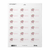 Roze Rose Boeket Bloemen Etiket (Full Sheet)