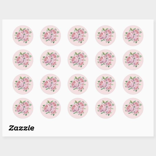 Roze Rose Boeket Bloemen Stickers (Vel)