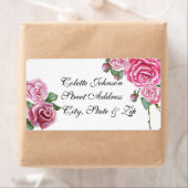 Roze Rose Boeket Bruiloft Retouradres Labels (Insitu)