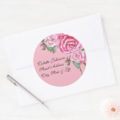 Roze Rose Boeket Bruiloft Retouradres Labels (Envelop)