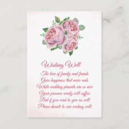 Roze Rose Boeket Bruiloft Wishing Well Kaarten