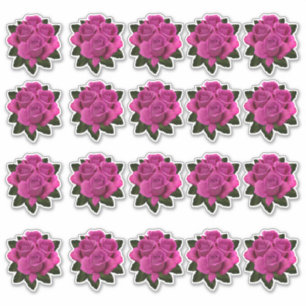 Roze Rose Boeket Meerdere Sticker