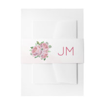 Roze Rose Boeket Monogram Bruiloft