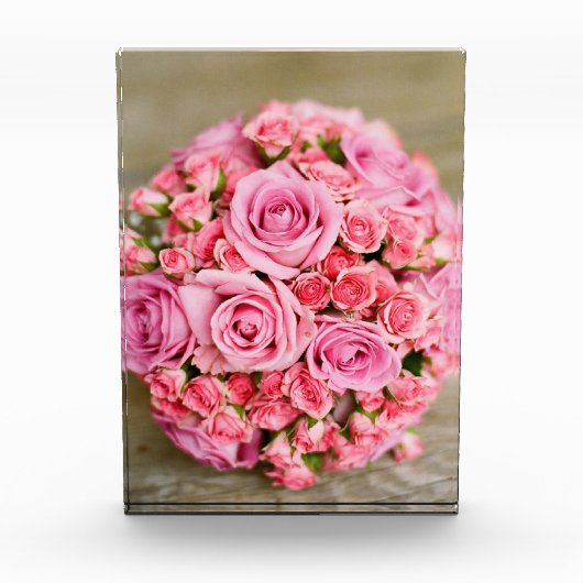 Roze Rose Boeket van Bloem Fotoblokken (Voorkant)
