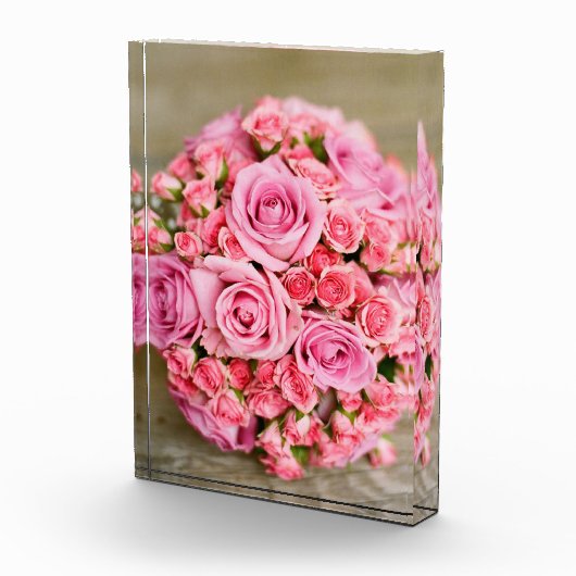 Roze Rose Boeket van Bloem Fotoblokken (Rechts)