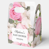 Roze Rose Boeketten Bloemen Gepersonaliseerde Favo Bedankdoosjes (Geopend)