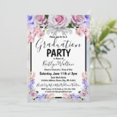 Roze Rose Bokeh Graduation Party Kaart (Staand voorkant)