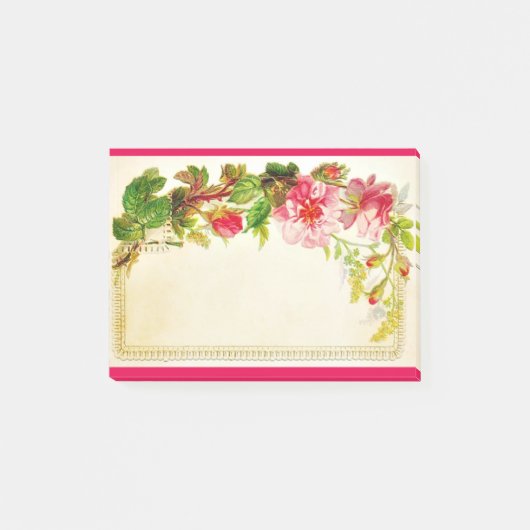 Roze Rose Bough Stijl Post-it® notes 4 x 3 (Voorkant)