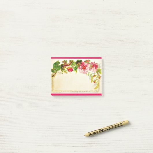Roze Rose Bough  Stijl Post-it® notes 4 x 3 (Op bureau)