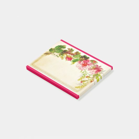 Roze Rose Bough  Stijl Post-it® notes 4 x 3 (Schuin)