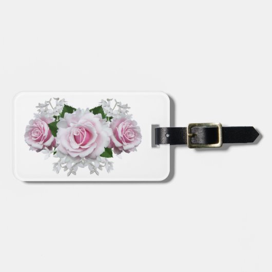 Roze Rose Bouquet Bagagelabel (Voorkant horizontaal)