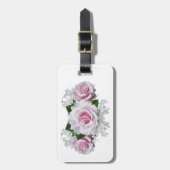Roze Rose Bouquet Bagagelabel (Voorkant verticaal)