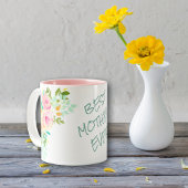 Roze Rose Bouquet Best Moeder Ever Tweekleurige Koffiemok