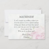 Roze Rose Bouquet Bloemenmeisje Voorstel Kaart (Achterkant)