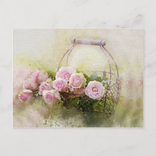 Roze Rose Bouquet Briefkaart