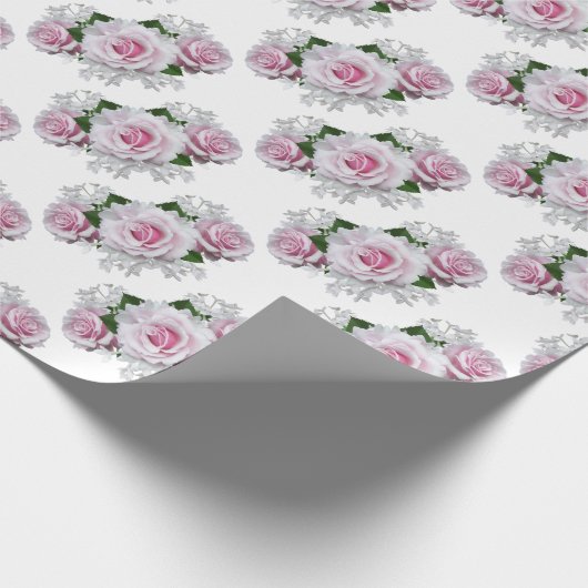 Roze Rose Bouquet Cadeaupapier (Hoek)