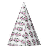 Roze Rose Bouquet Feesthoedjes (Achterkant)