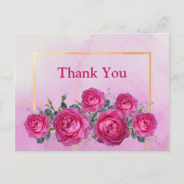  Roze Rose Bouquet Floral Briefkaart