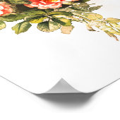 Roze Rose Bouquet  Floral Poster (Hoek)