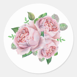 Roze Rose Bouquet  Floral Ronde Sticker