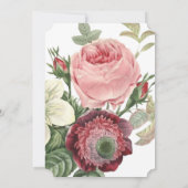 Roze Rose Bouquet Flower Baby shower Invitation Kaart (Achterkant)