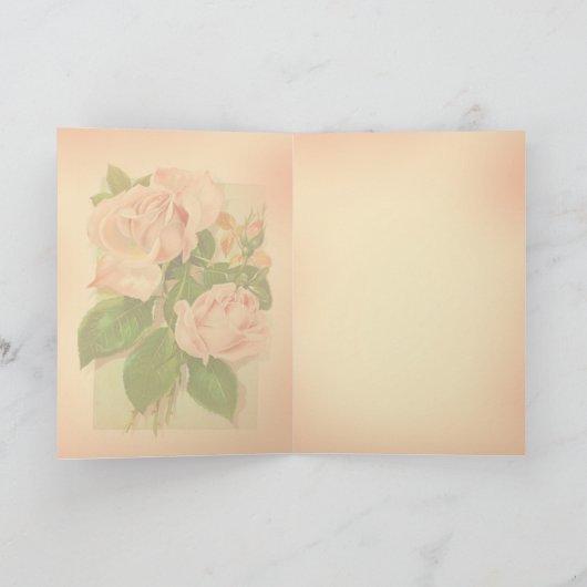 Roze Rose Bouquet  Happy Moederdag Kaart (Binnen)