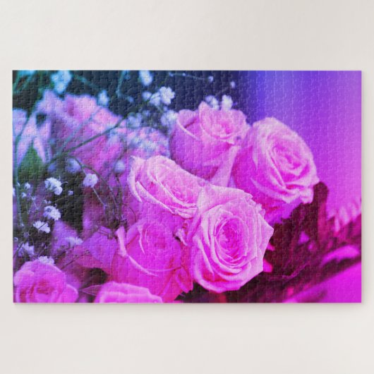 Roze Rose Bouquet Legpuzzel (Horizontaal)