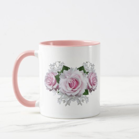 Roze Rose Bouquet Mok (Links)