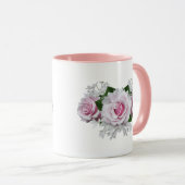 Roze Rose Bouquet Mok (Voorkant rechts)