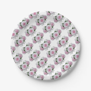 Roze Rose Bouquet Papieren Bordje