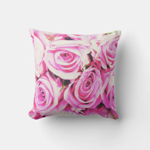 Roze Rose Bouquet Sierkussen