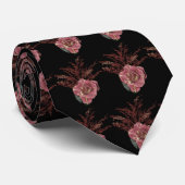 Roze Rose Bouquet Stropdas (Opgerold)