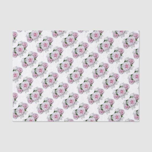 Roze Rose Bouquet Tissuepapier (Voorkant)