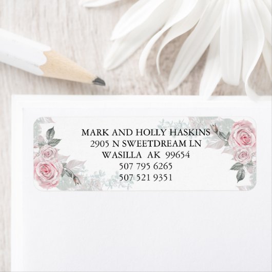 Roze Rose Bouquets Holly - Label (Insitu)