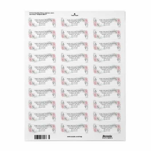 Roze Rose Bouquets Holly - Label (Full Sheet)