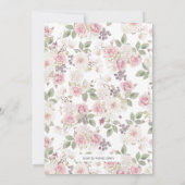 Roze Rose Bridal Brunch en Bubble Mimosa Kaart (Achterkant)