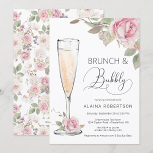 Roze Rose Bridal Brunch en Bubble Mimosa Kaart
